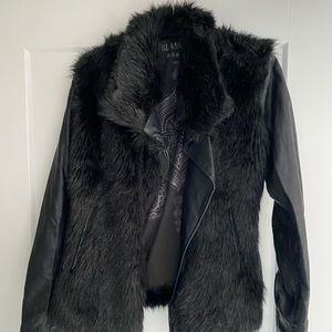 Blank NYC leather fur jacket